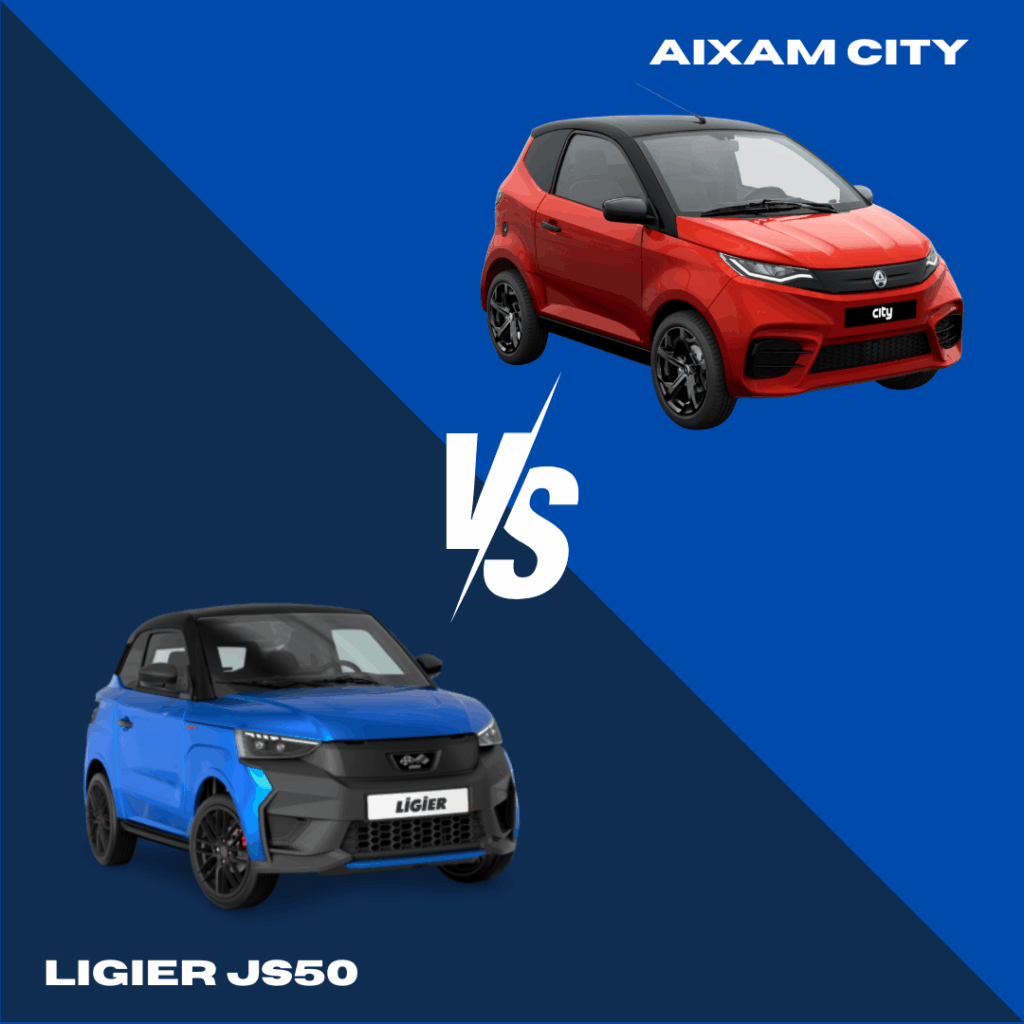 Ligier JS50 vs Aixam City 2026: ¿Cuál es el mejor coche sin carnet?